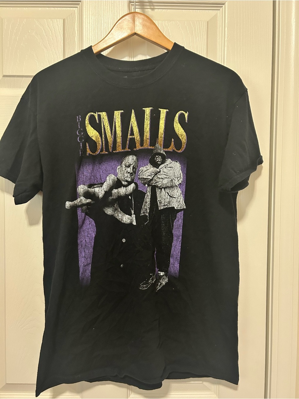 Notorious B.I.G. Biggie Smalls Purple Black T-Shirt Size Large Hip Hop Retro